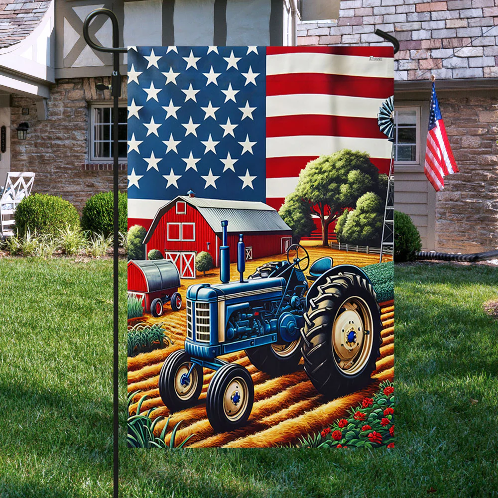 Farm Tractor Farm Life American Flag