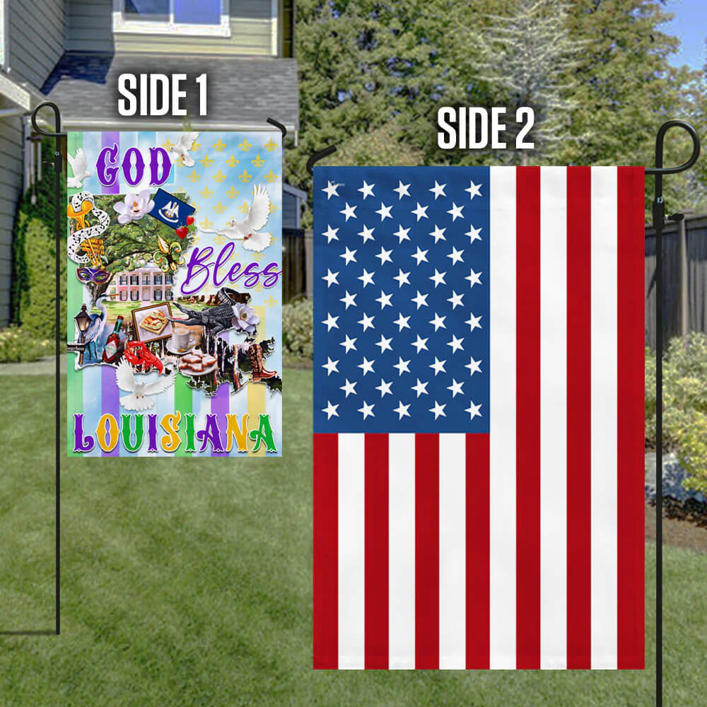 Louisiana Flag God Bless Louisiana Two-Sided Flag