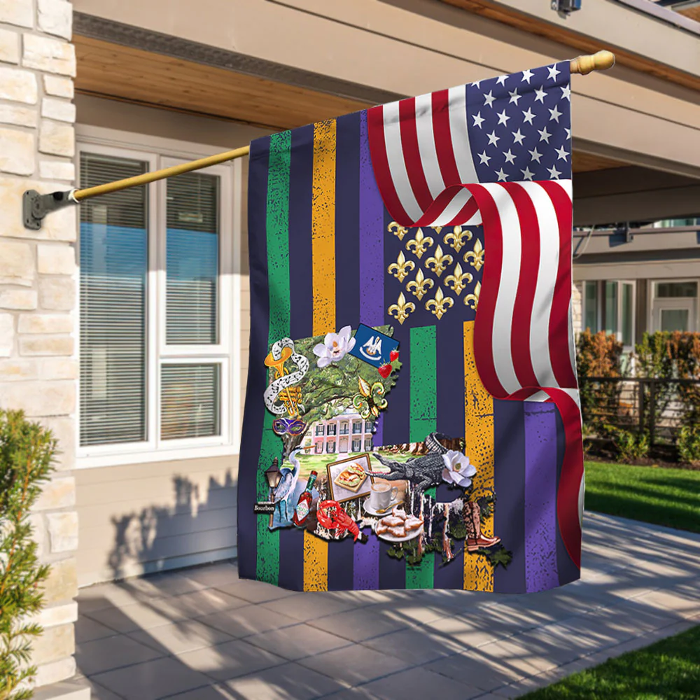 Louisiana American Flag