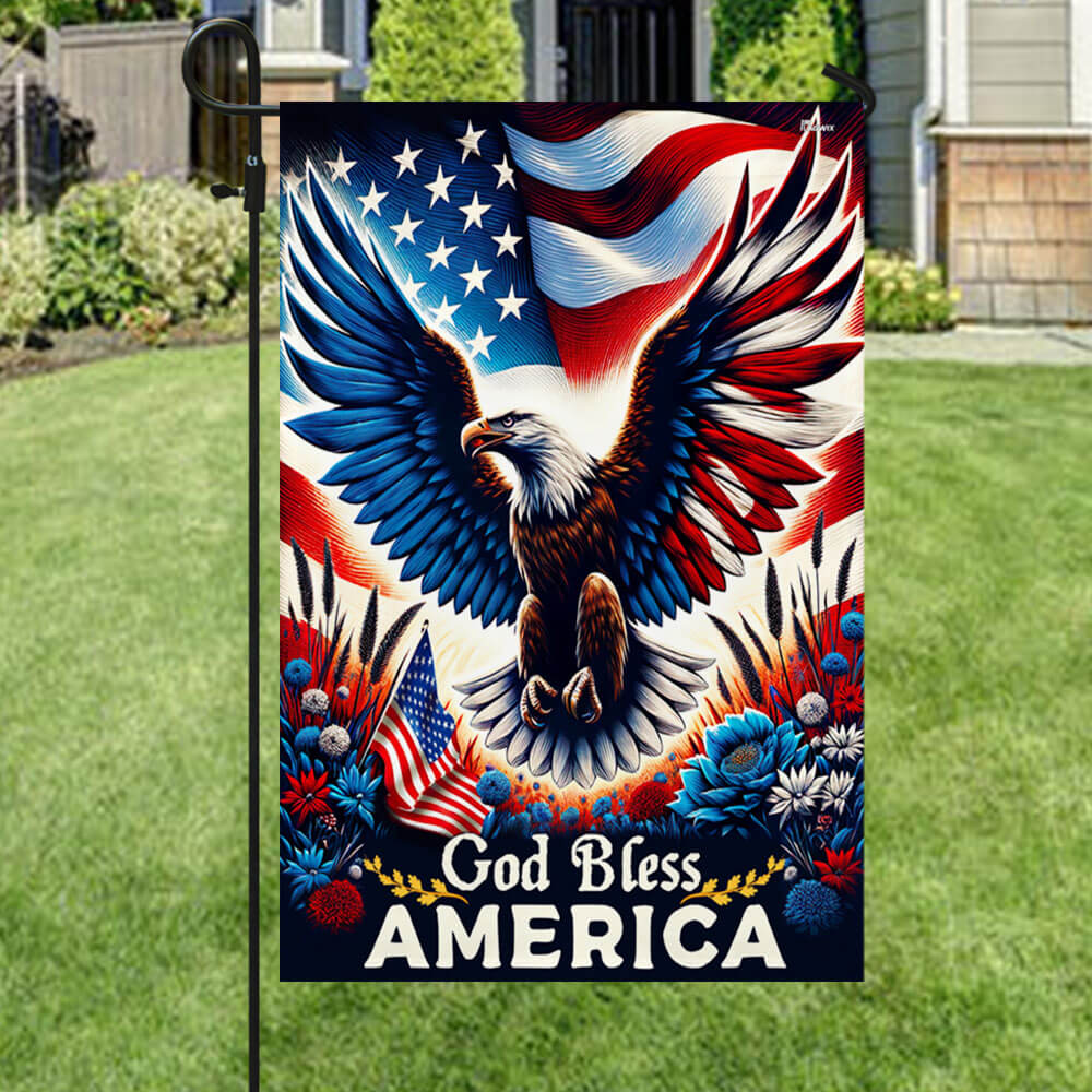 Bimipi American Flag - Bimipi Patriotic Eagle God Bless America Flag