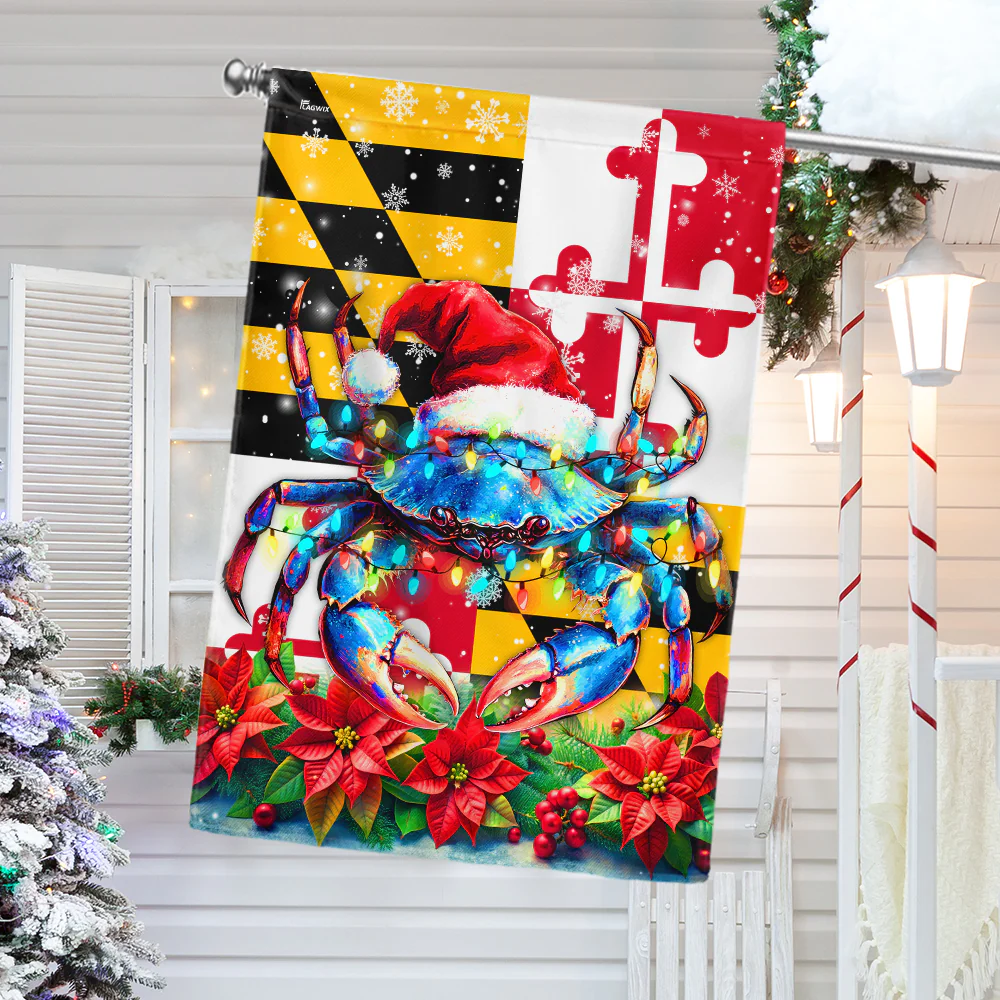 Maryland Christmas Crab Flag