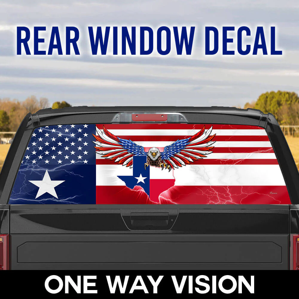 Texas American Eagle Rear Window Decal