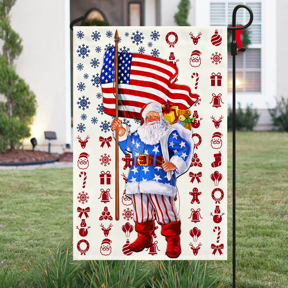 Santa Claus Christmas American Flag