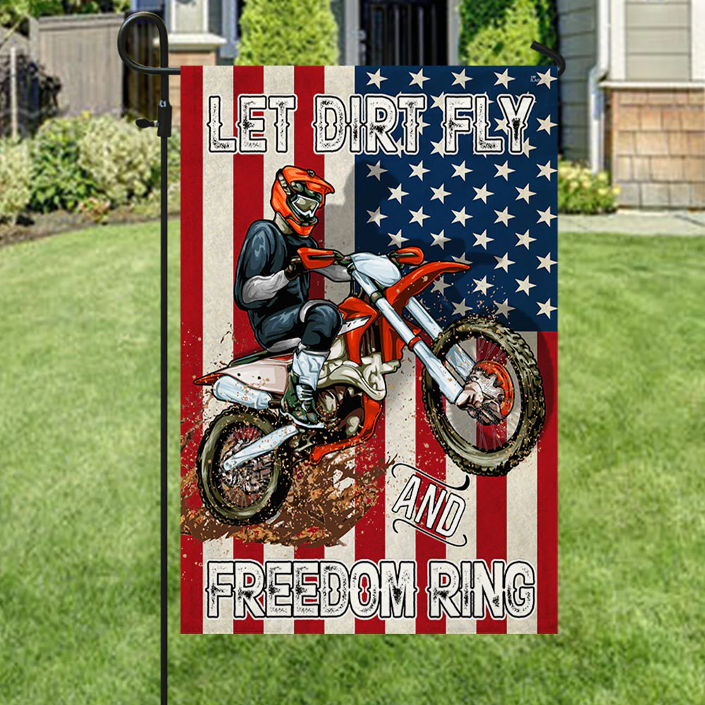 Motocross Patriotic American Flag