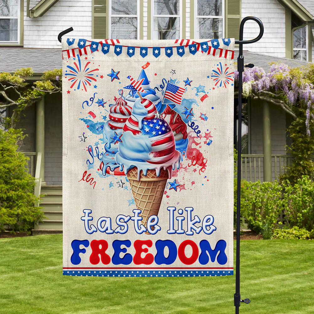 Bimipi American Flag - Ice Cream Taste Like Freedom 4th Of july Flag