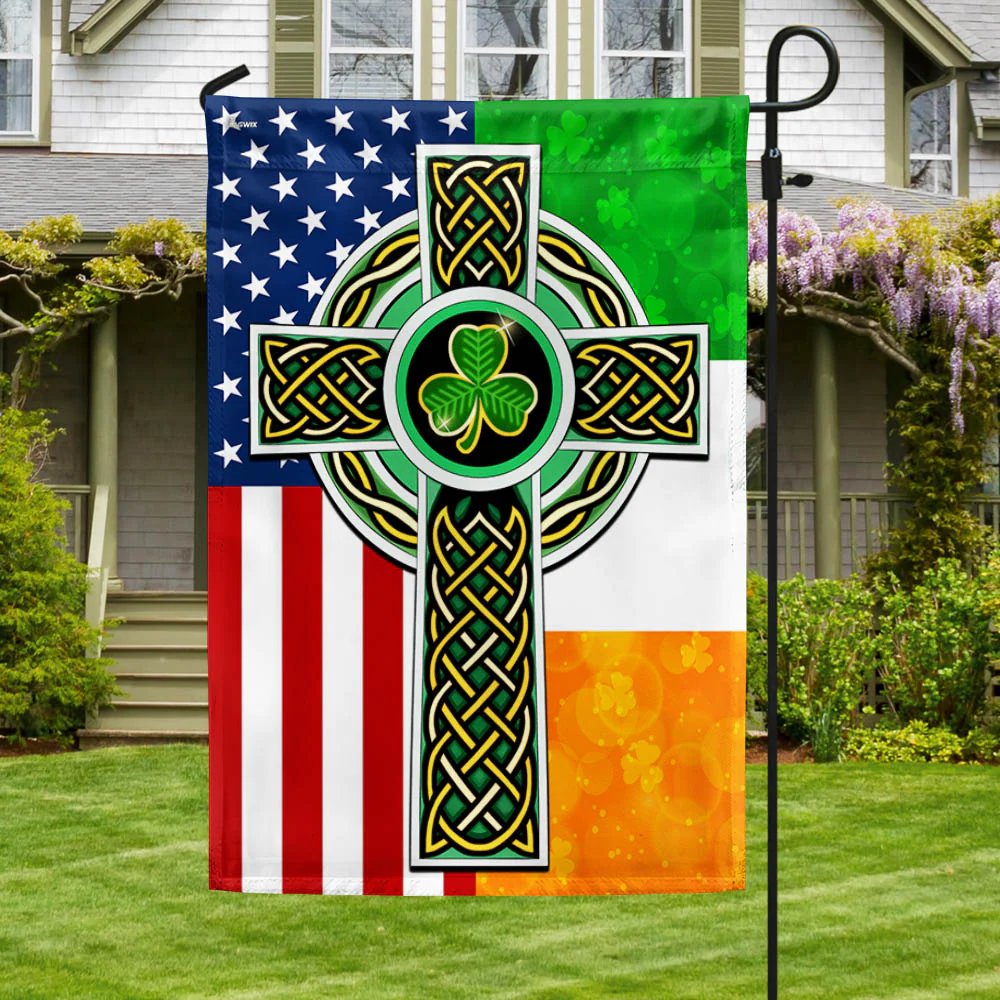 St. Patrick's Day American Irish Celtic Cross Flag