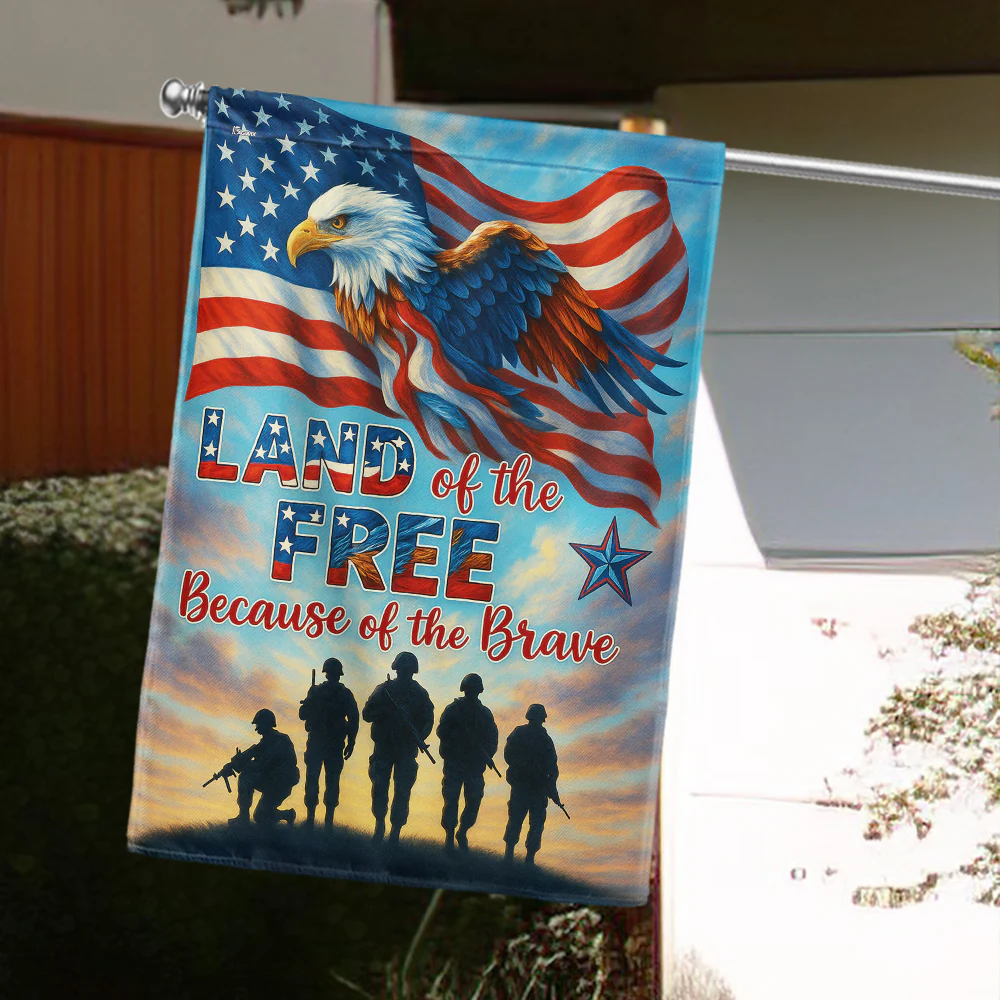 Veterans Day Flag, Bimipi American Flag - Memorial Day Eagle Poppy Flowers Flag