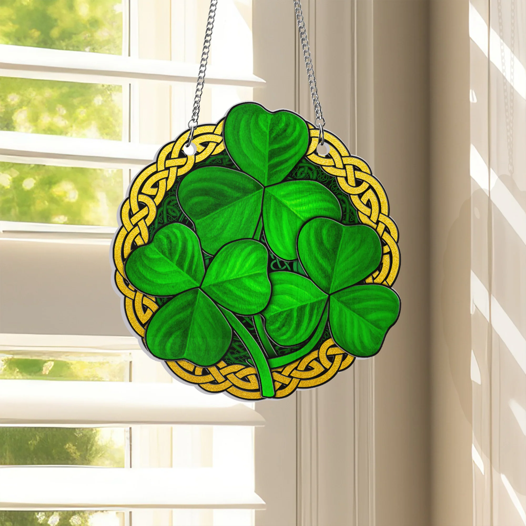 Shamrock Irish St. Patrick’s Day Acrylic Suncatcher Hanging