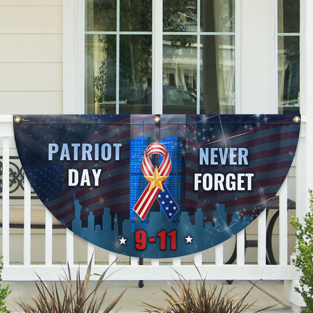 Patriot Day 9/11 Never Forget September 11th Non-Pleated Fan Flag