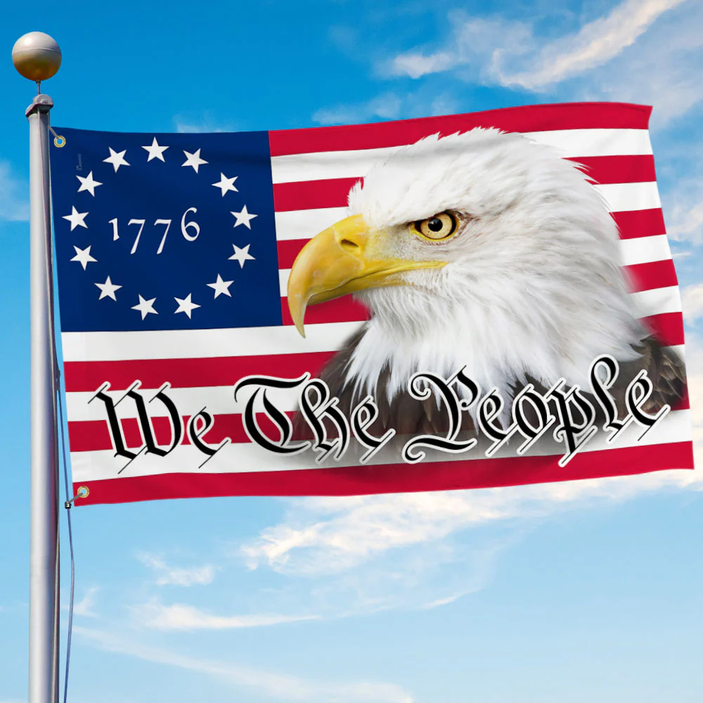 Bimipi American Flag - Happy 4th of july, We The People American Patriotic Eagle 1776 Grommet Flag