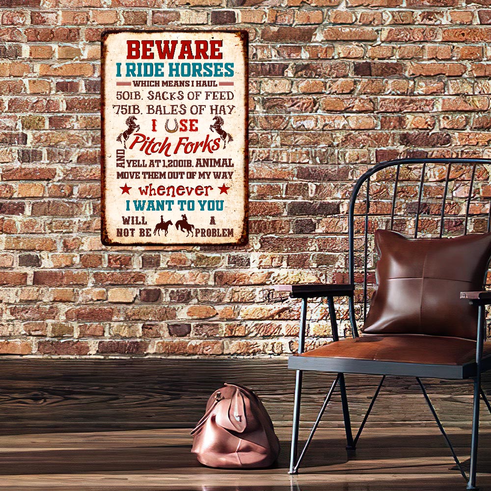 Horse Barn Hanging Metal Sign