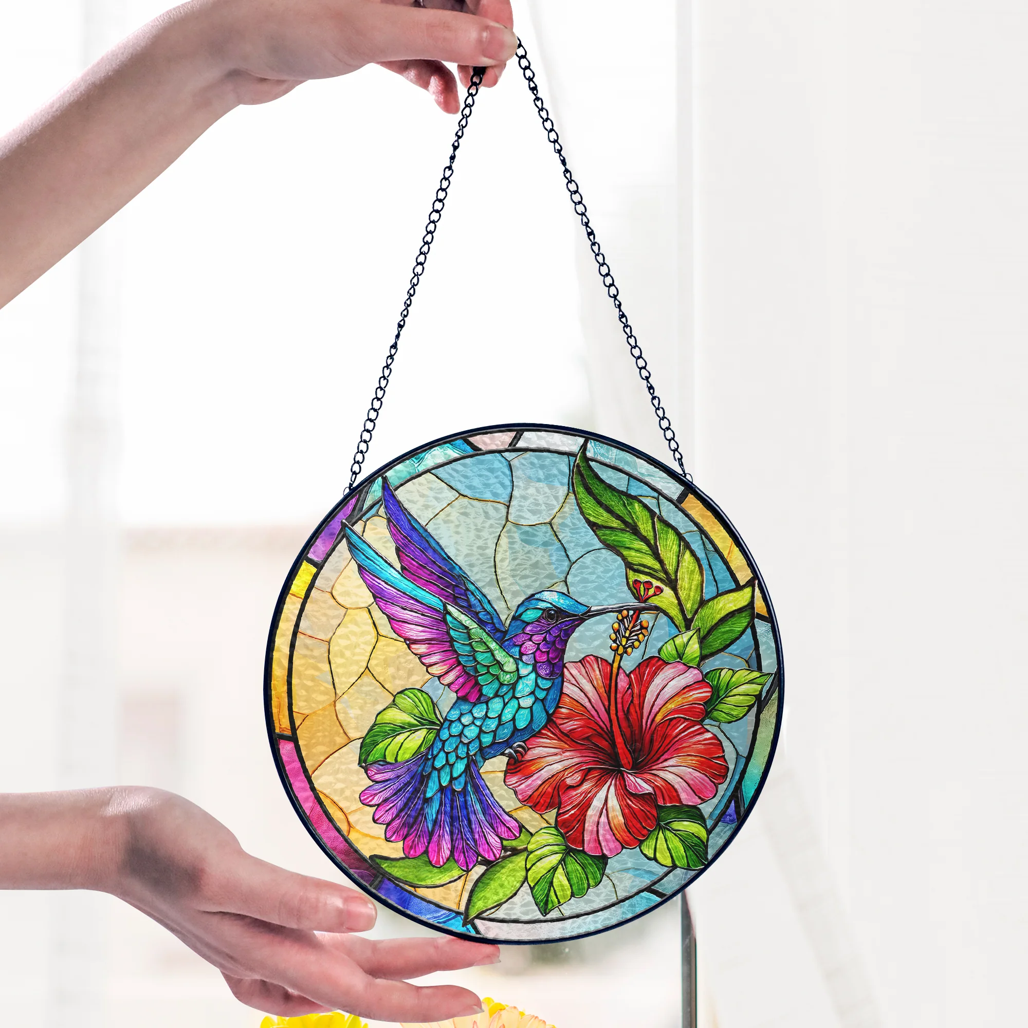 Hummingbird Stained Glass Suncatcher