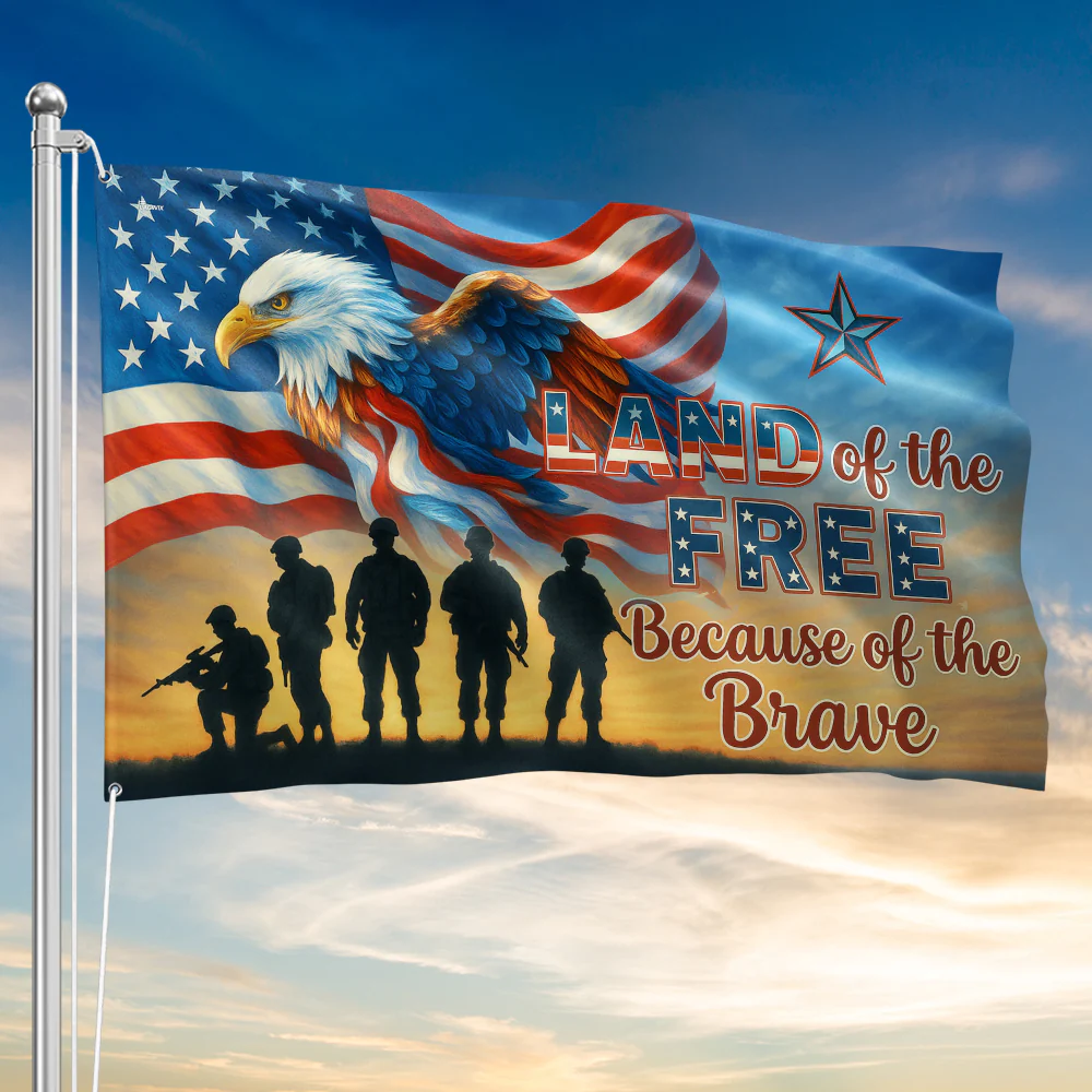 Bimipi American Flag - Memorial Day Eagle Land Of The Free Veteran Grommet Flag