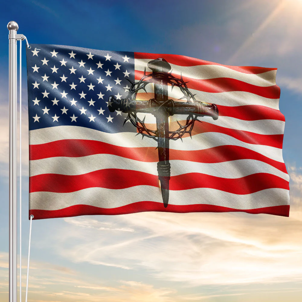 Christ America Patriot Grommet Flag, 250 Years Blessing Nation Under God