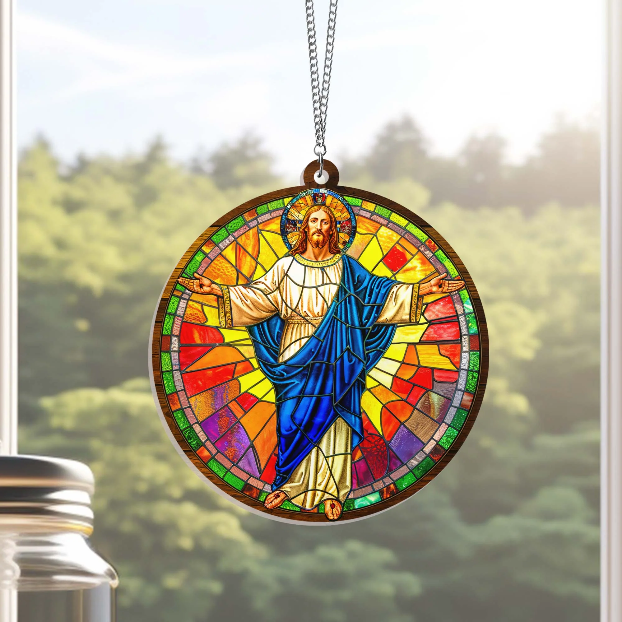 Jesus with Open Arms Suncatcher Acrylic Hanging