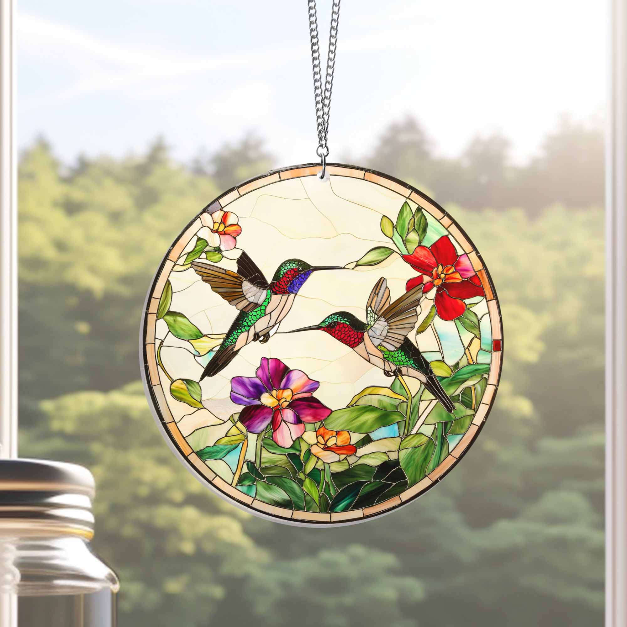 Hummingbirds Suncatcher Acrylic Hanging TPT2121ASn