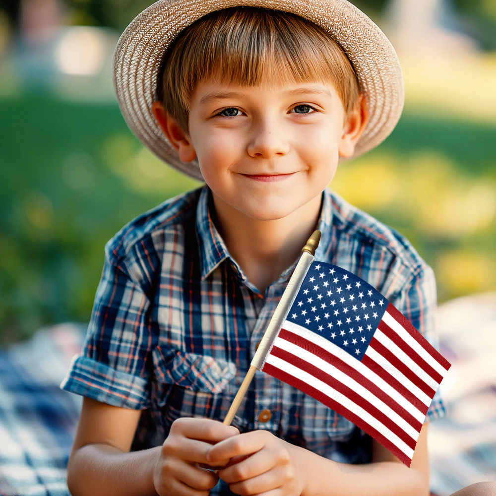 Handheld American Flag, Small American Flags On Sticks for Patriotic Parades and Celebrations, Flag for Veterans day