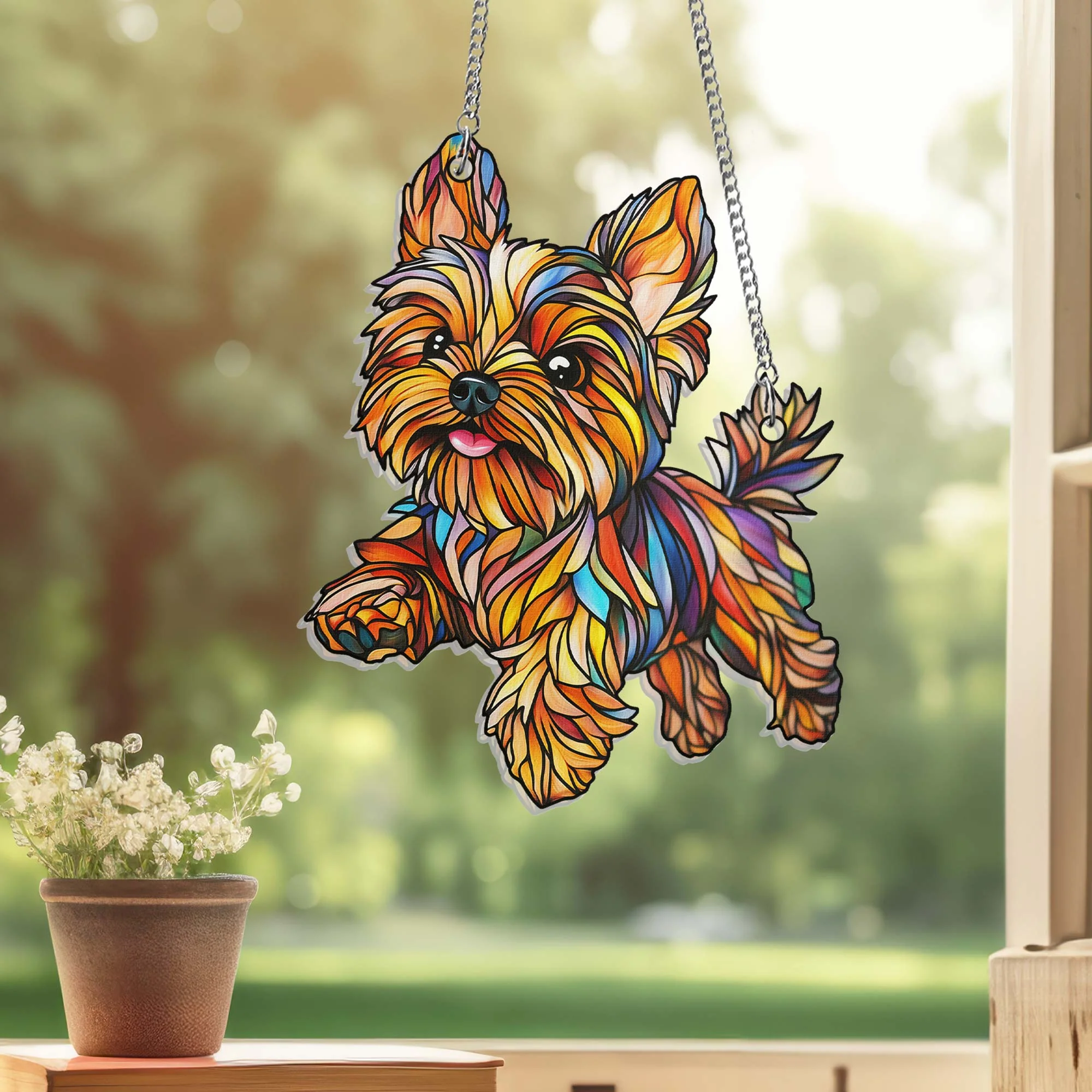 Yorkshire Terrier Suncatcher Hanging Sign