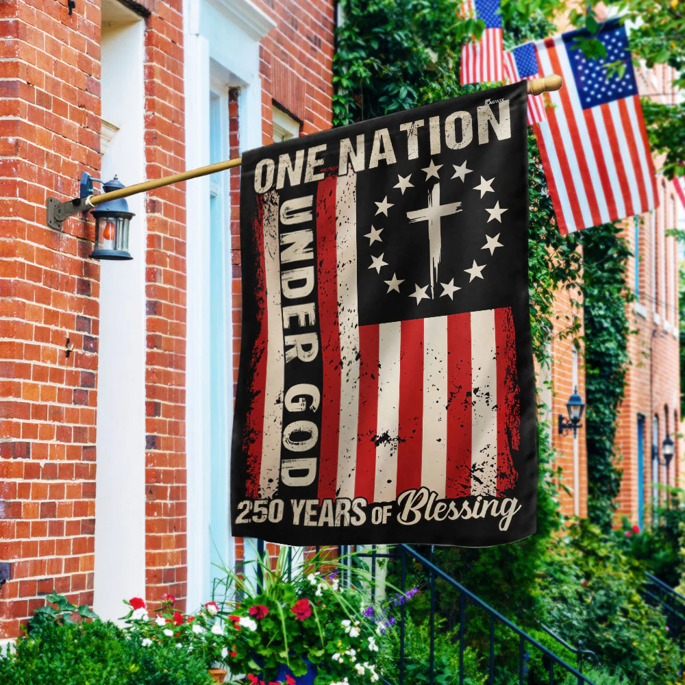 One Nation Under God 250 Years of Blessing 1776 2026 Patriotic Flag