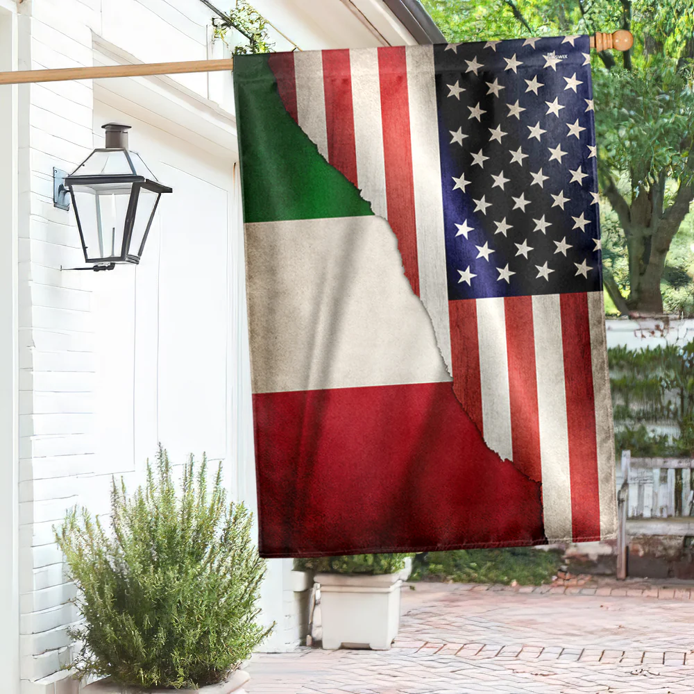 Italian American Flag Vintage Italian American Flag