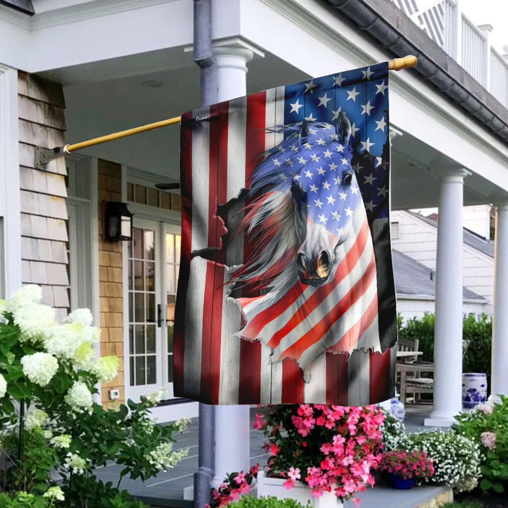 Horse American Flag