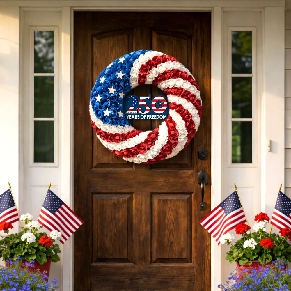 America 250 Years of Freedom Front Door Eagle Wreaths for Patriotic Decor