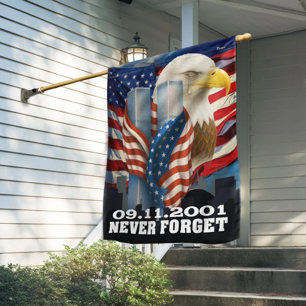 American Flag - Memorial 9/11 Patriot Day Canvas Flag for Outdoor Display