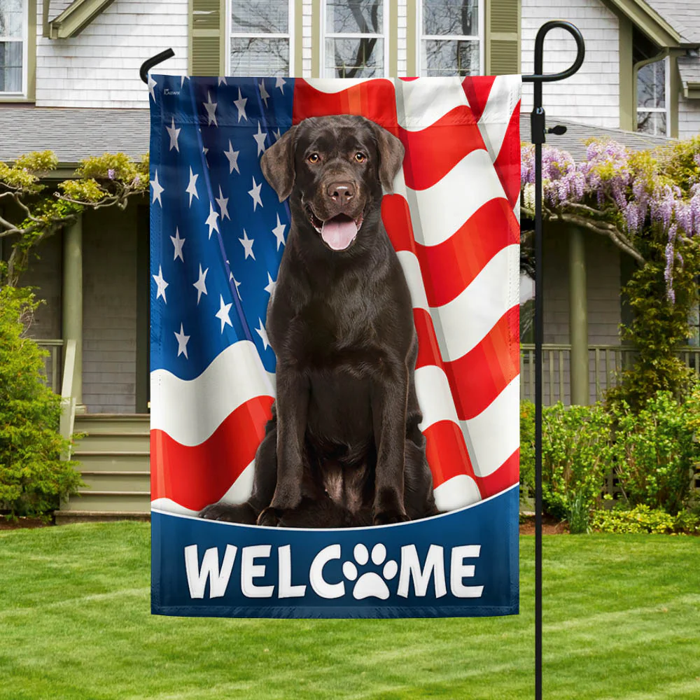 Chocolate Labrador Dog 4th Of july American Flag TQN1226Fv2