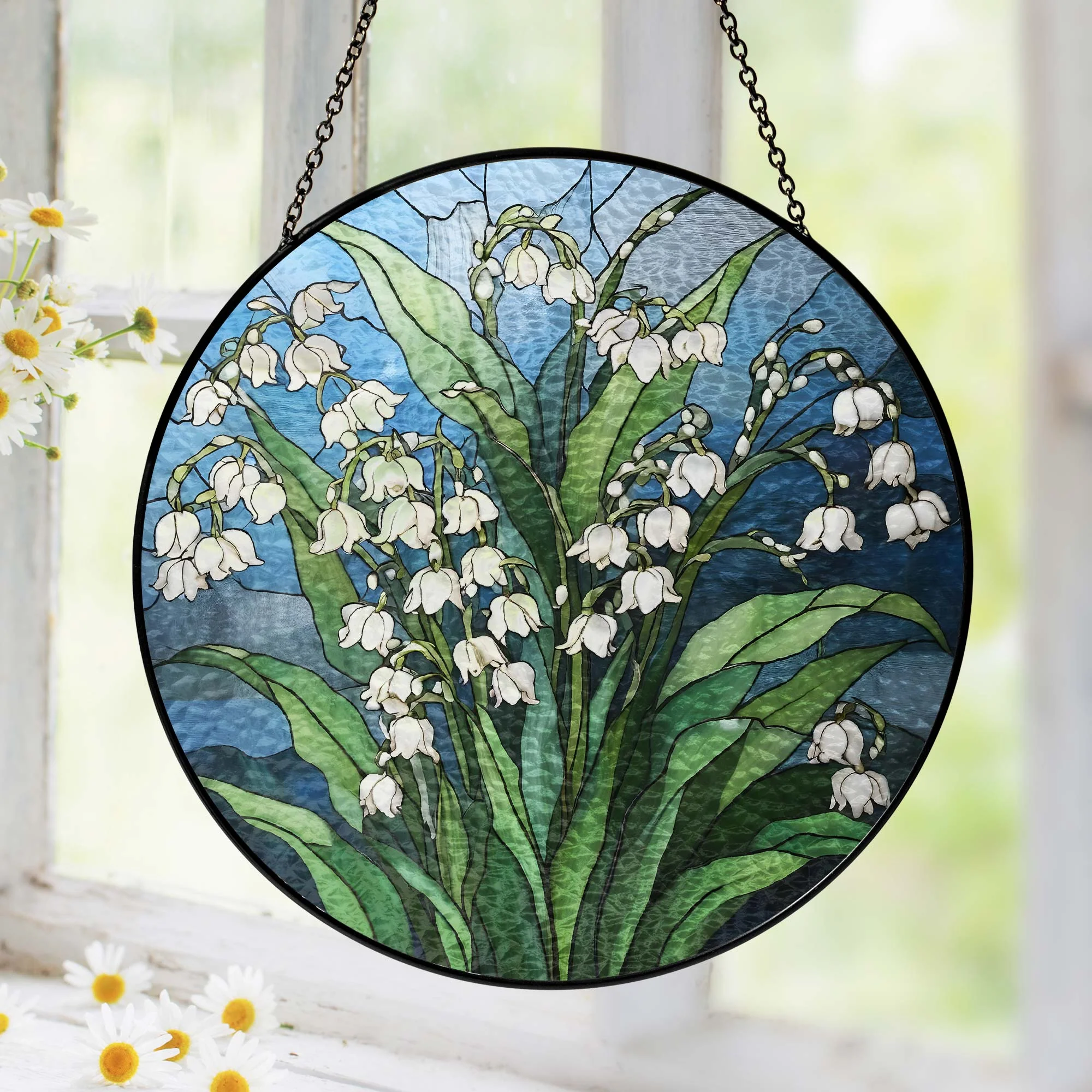 Lily of Valley Flower Stained Glass Suncatcher