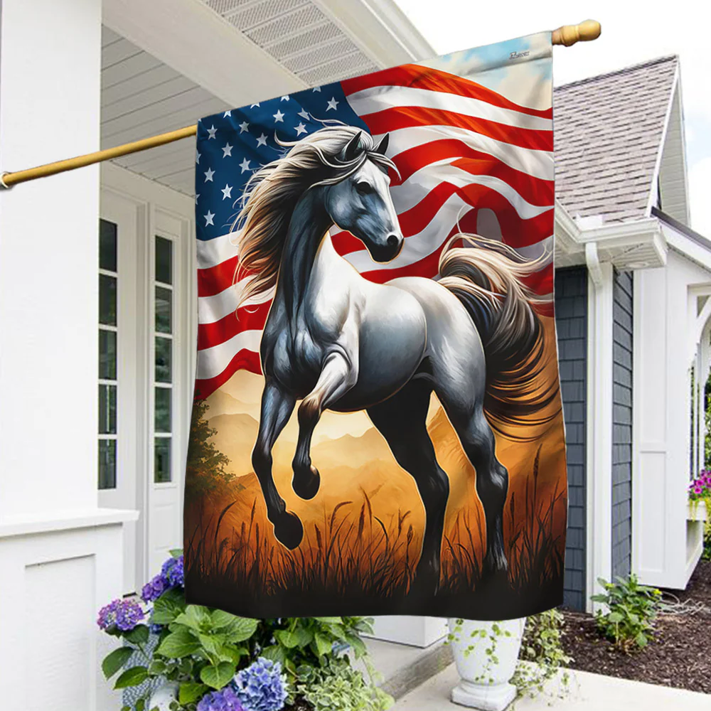 Bimipi American Flag - Horse Patriotic American Flag