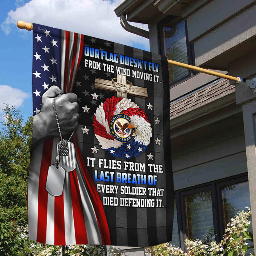 Veteran Flag Our Flag Flies From The Last Breath American Eagle Wreath