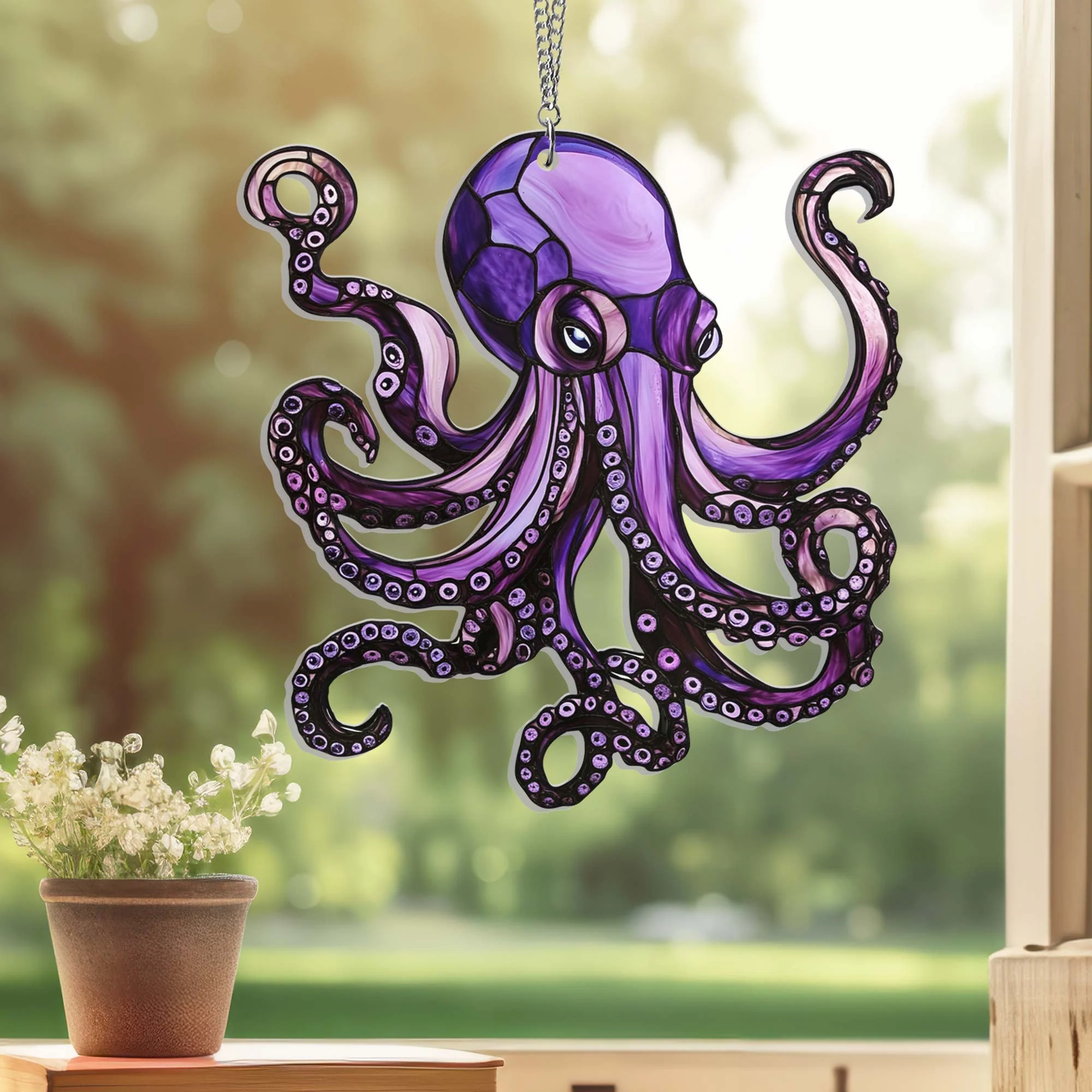 Octopus Suncatcher Acrylic Window Hanging