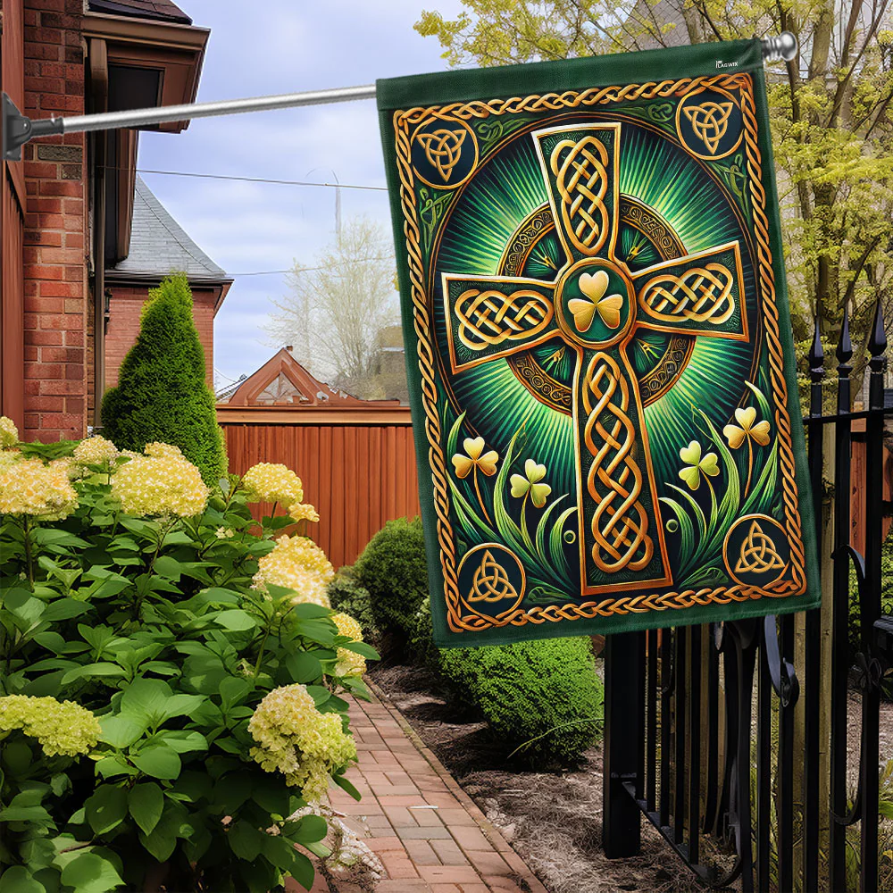 Irish Celtic Knot Cross Flag
