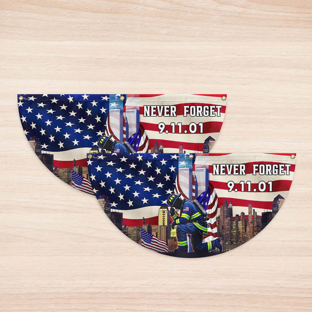 Never Forget September 11 Patriot Day 911 Non-Pleated Fan Flag