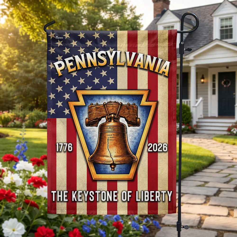 250th Anniversary Pennsylvania Flag, The Keystone of Liberty US Flag