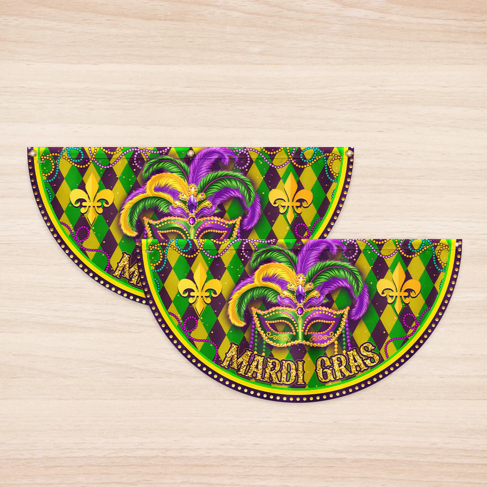 Mardi Gras Non-Pleated Fan Flag, Trending Party Vibes in 2026