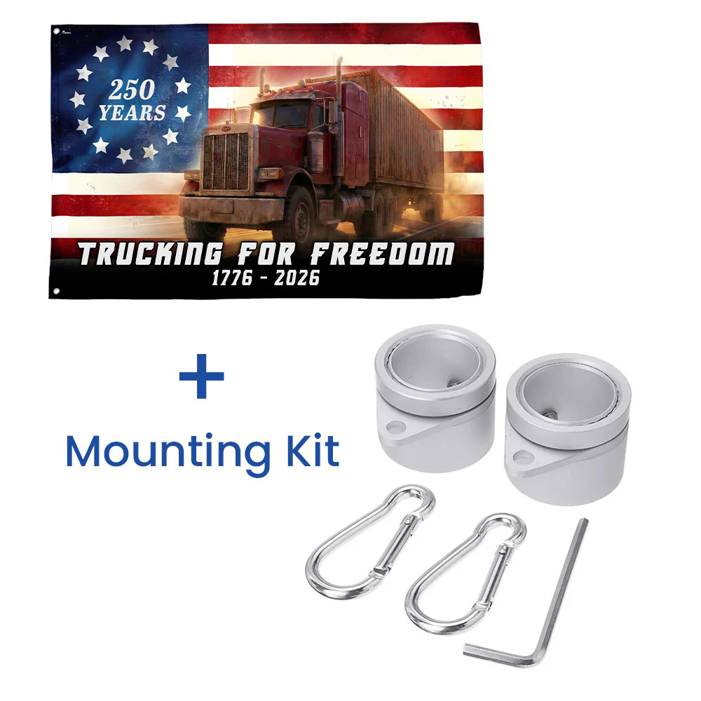 Trucker American Flag, 1776 2026 Trucking for Freedom Grommet Flag