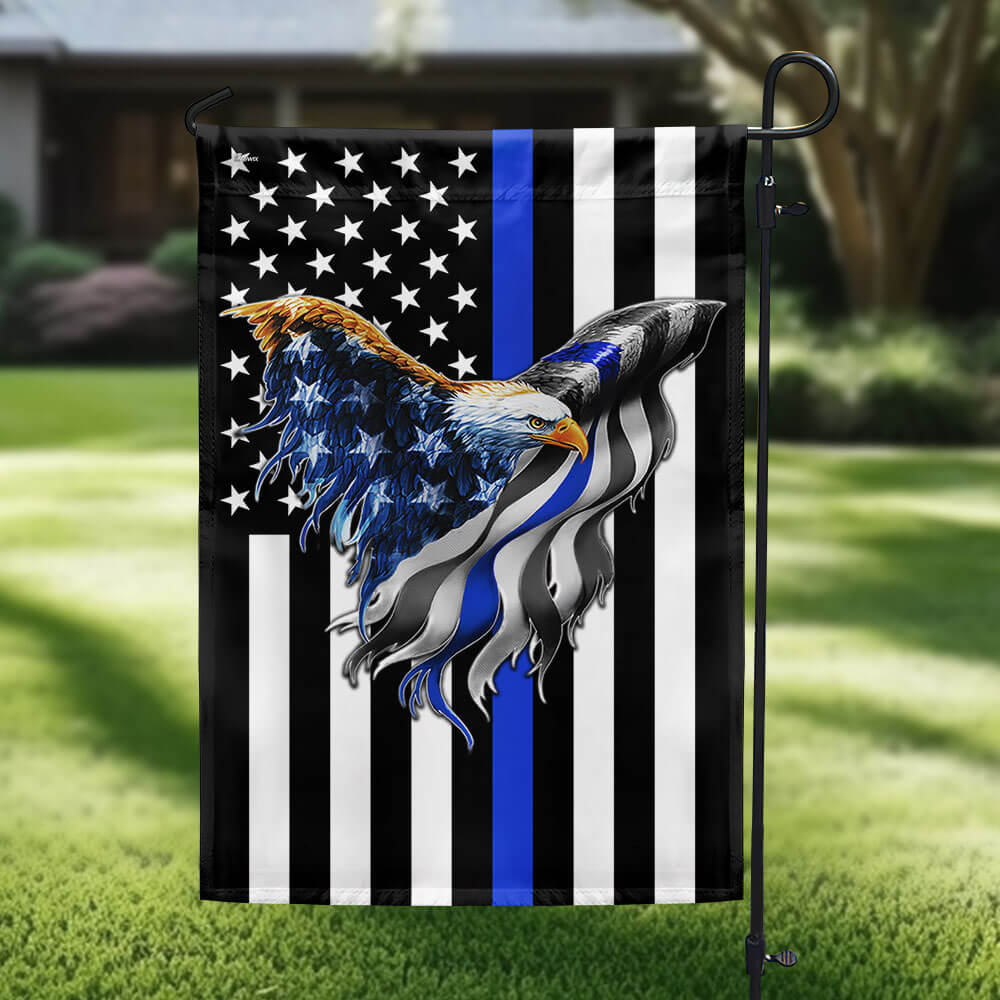 Bimipi American Flag - The Thin Blue Line. Police. Law Enforcement American Eagle Flag