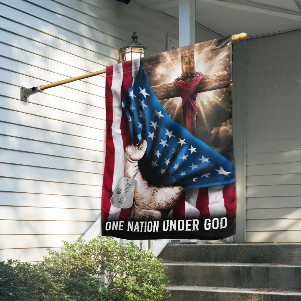 Veterans Day Flag, Bimipi American Flag - One Nation Under God Flag Patriotic House Flag 4th of july Decor