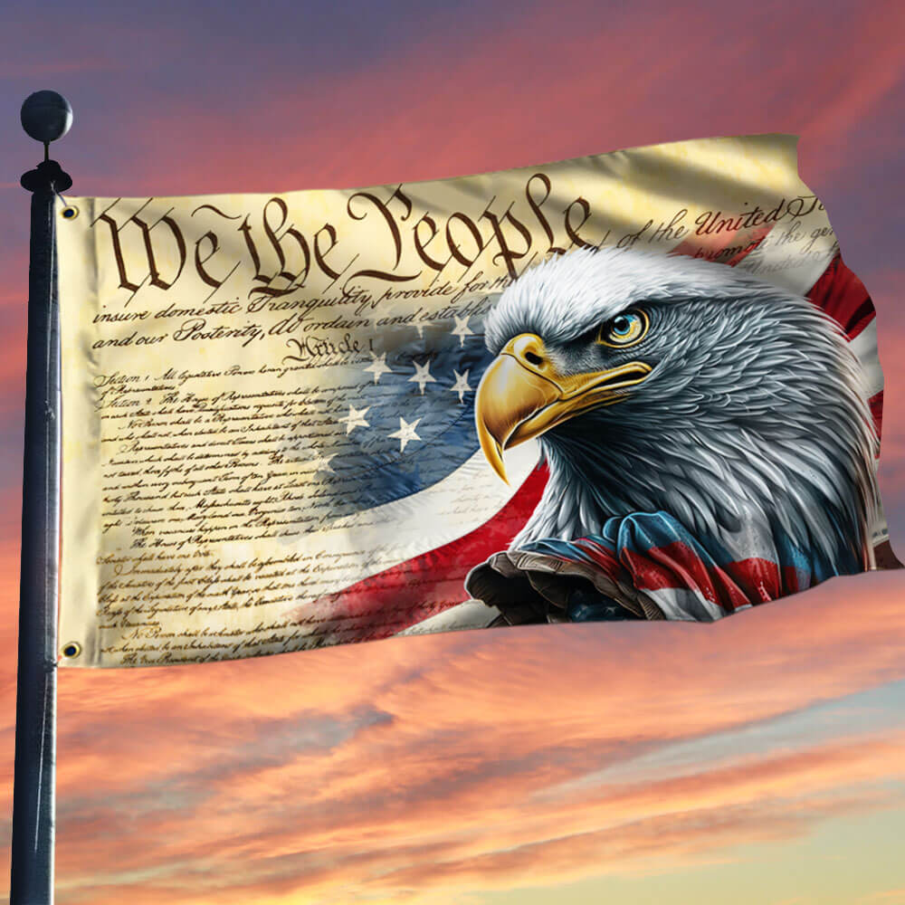 Bimipi American Flag - Veterans Day Flag - We The People Patriotic Eagle Grommet Flag – Independence Day Decor