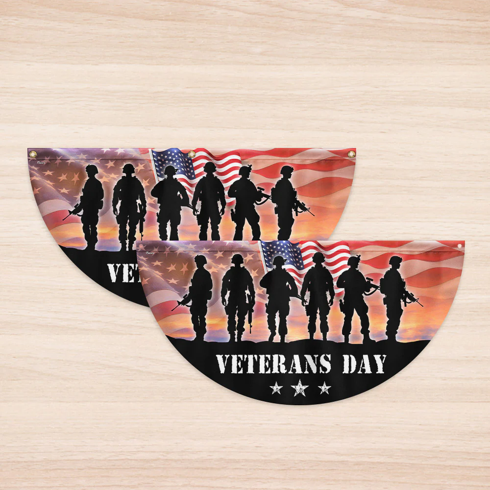 Veterans Day Honoring All Who Served Non-Pleated Fan Flag