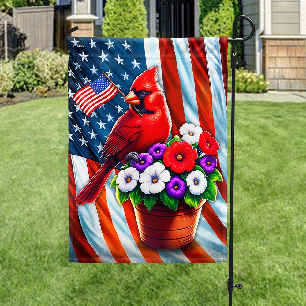 Bimipi American Flag - Patriotic Cardinal 4th Of july  Flag