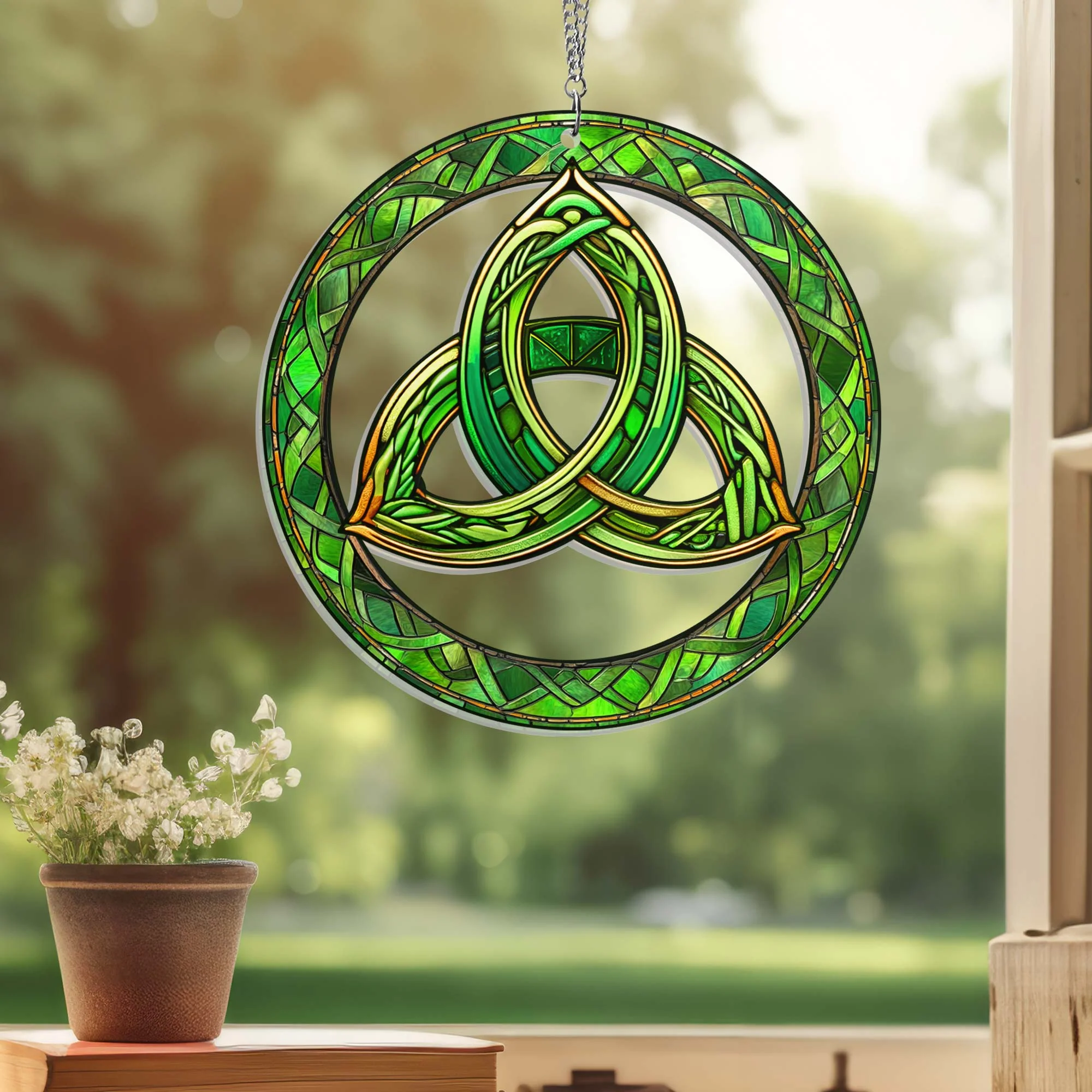 Triquetra Celtic Knot Irish Suncatcher Acrylic Hanging