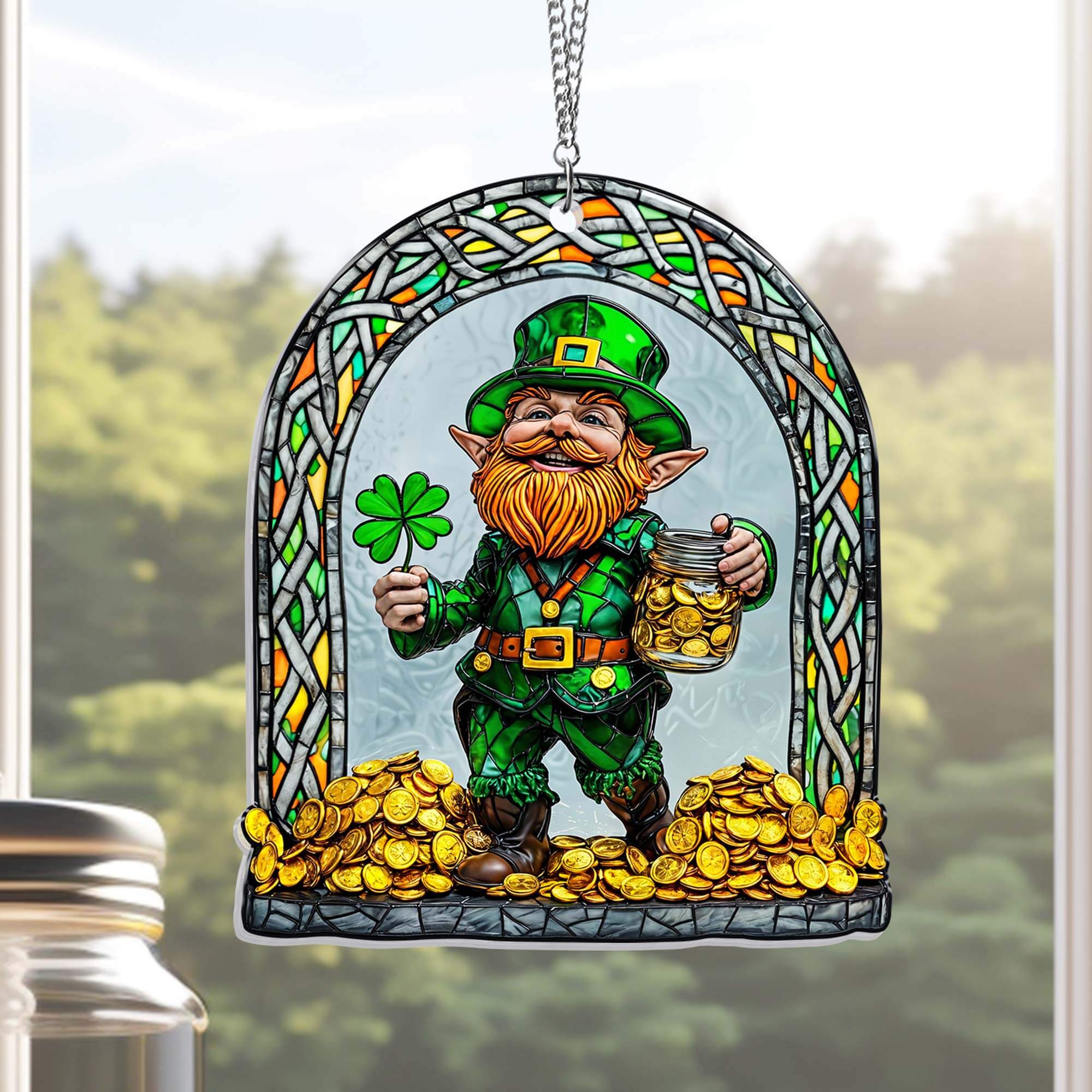 Leprechaun Irish Happy St. Patrick's Day Acrylic Suncatcher Hanging