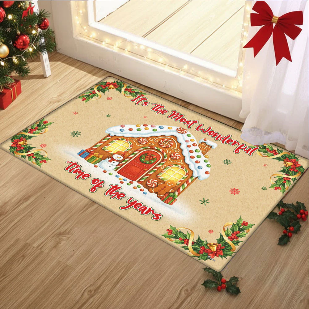 Gingerbread House Doormat | It's The Most Wonderful Time Christmas Decor