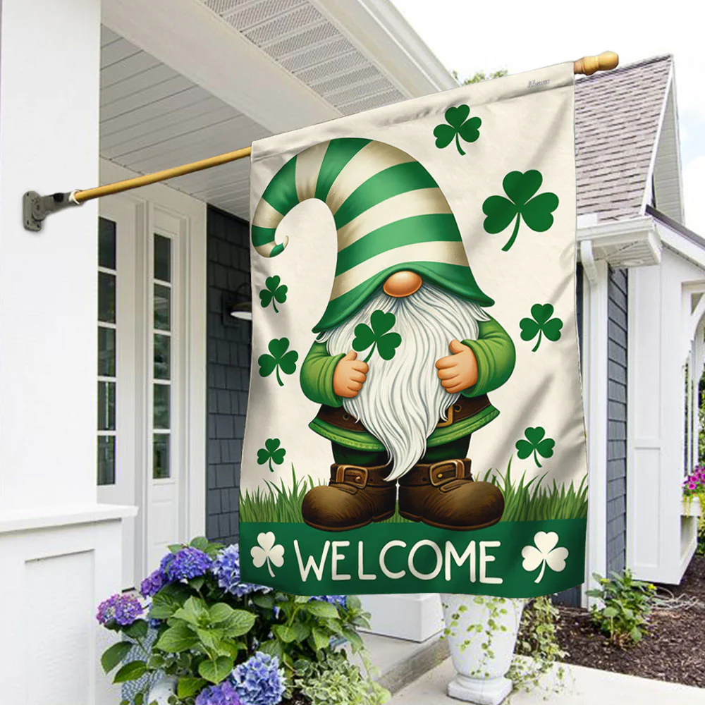 Bimipi  St Patrick's Day Gnome Shamrock Irish Flag