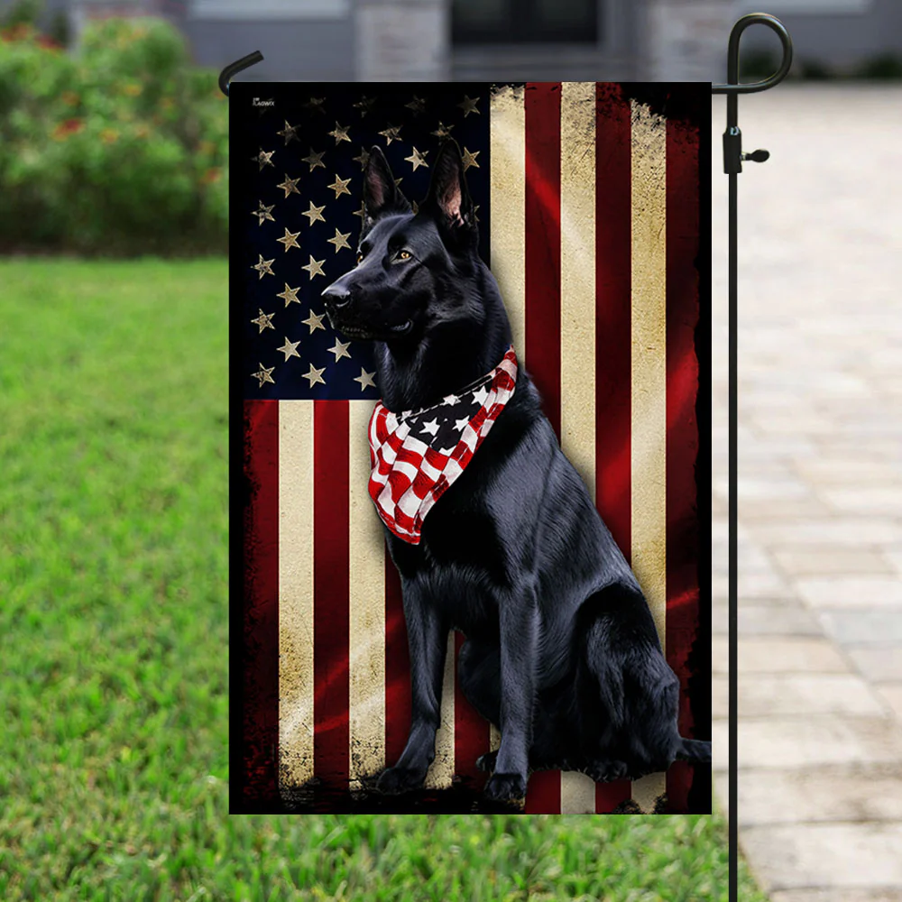 Black German Shepherd Bandana American Flag Wrapped in Glory PS001F