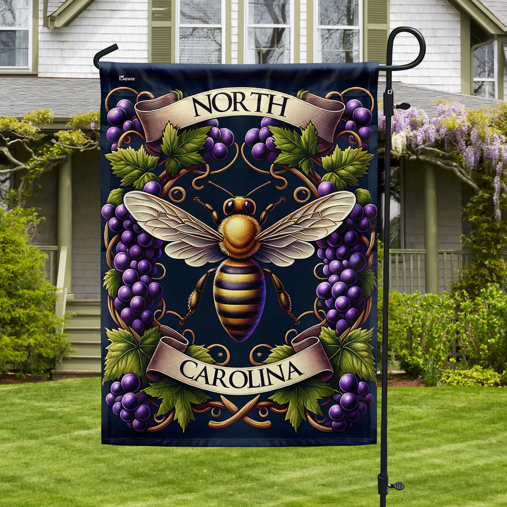 Bimipi  North Carolina State Honeybee and Grapes Flag