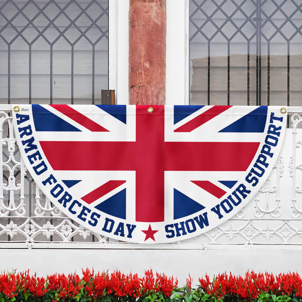 Armed Forces Day UK Non-Pleated Fan Flag