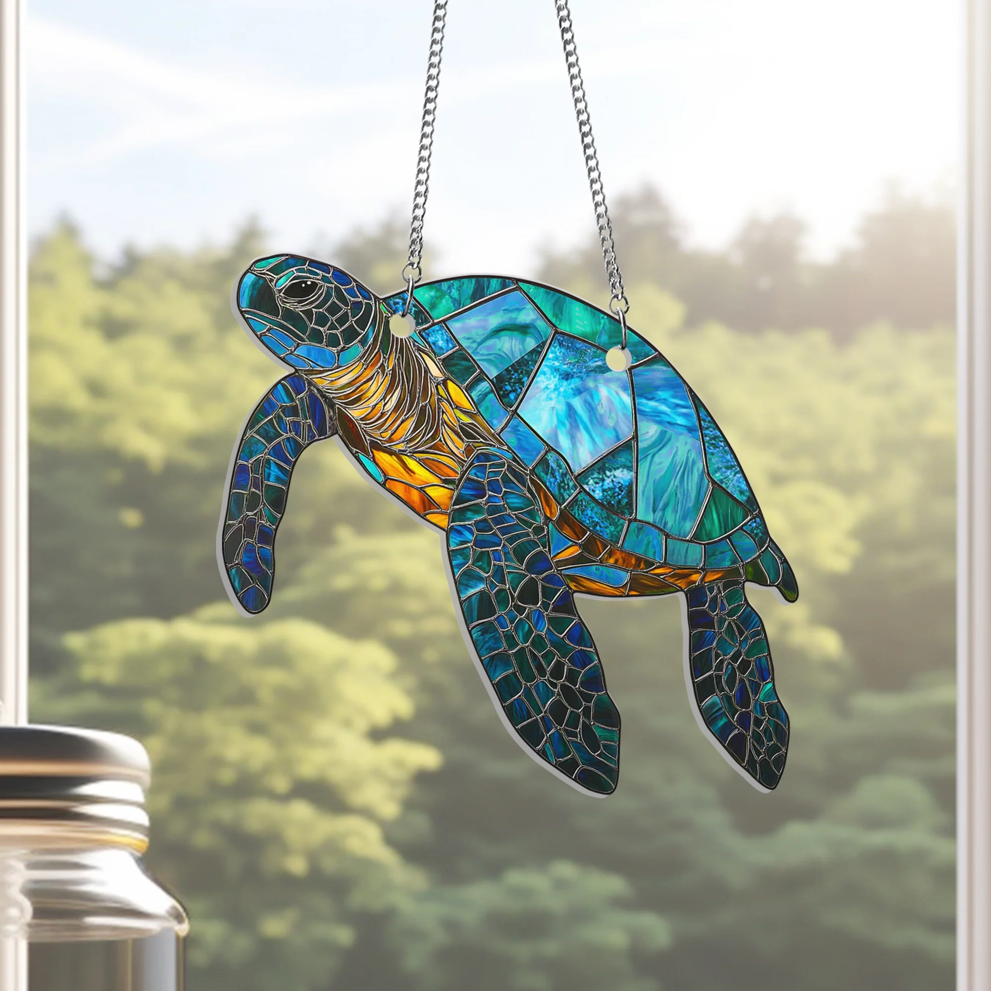 Sea Turtle Acrylic Suncatcher Hanging Sign
